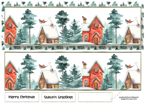 Landscape Lge DL - Snowy Christmas Houses