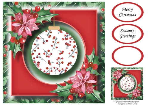 The Holly Bauble 2 8x8