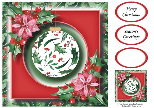 The Holly Bauble 1 8x8