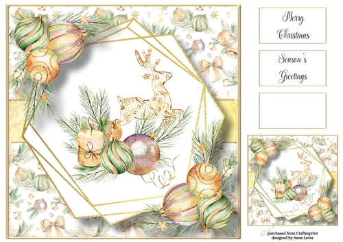 Gorgeous Golden Christmas - Stag 8x8