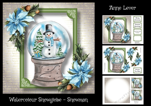 Watercolour Snowglobe - Snowman