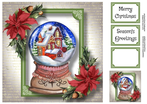Watercolour Snowglobe - The Christmas House 8x8