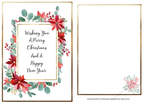 Christmas Poinsettia A5 Quick Topper + Insert 1