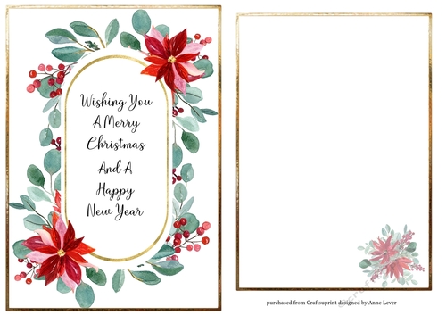 Christmas Poinsettia A5 Quick Topper + Insert 3