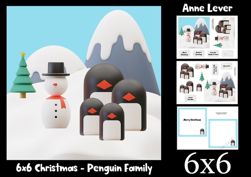 6x6 Christmas - Penguin Family
