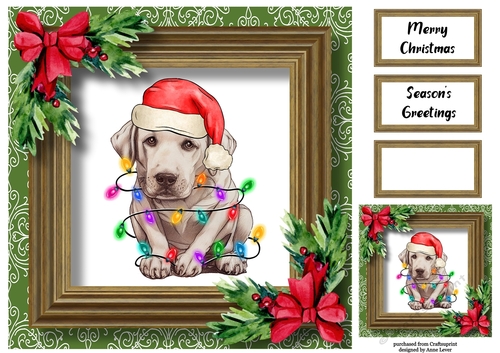 Santas Little Helper - Golden Labrador 8x8