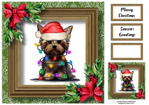 Santas Little Helper - Yorkshire Terrier 8x8