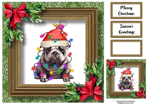 Santas Little Helper - English Bulldog 8x8