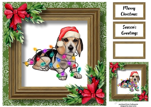 Santas Little Helper - Beagle 8x8