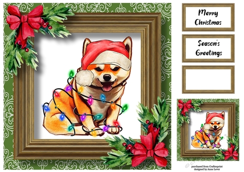Santas Little Helper - Shiba Inu 8x8