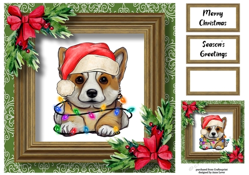 Santas Little Helper - Corgi 8x8