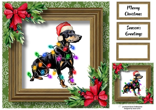 Santas Little Helper - Doberman 8x8