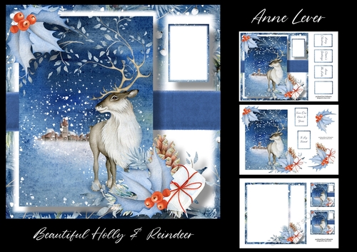 Beautiful Holly & Reindeer