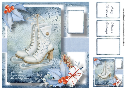 Beautiful Blue Ice Skates 8x8