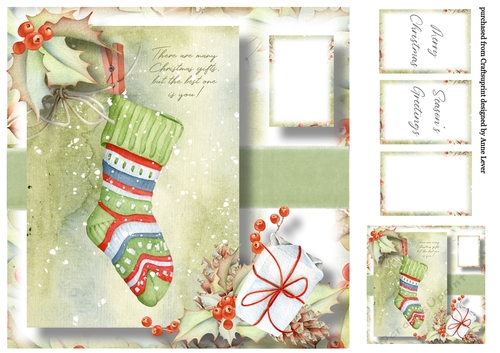Beautiful Christmas Stocking 8x8