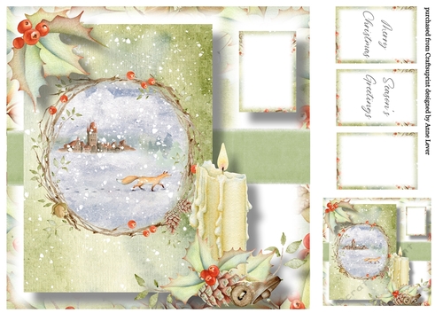 Beautiful Fox In Snow 8x8