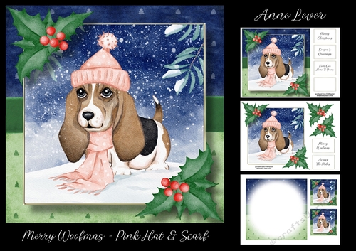 Merry Woofmas - Pink Hat & Scarf