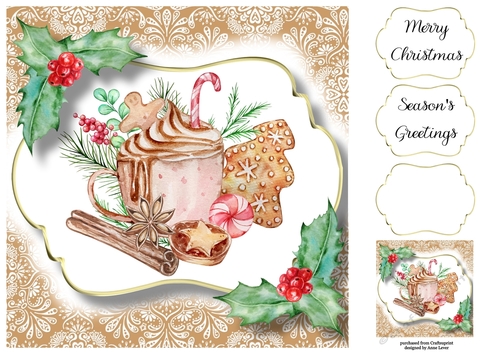 Yummy Christmas - Hot Chocolate 8x8