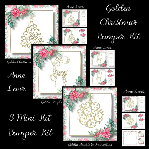 Golden Christmas & Poinsettias Bumper Kit