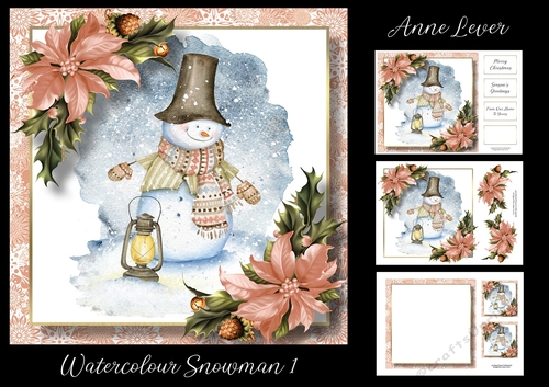 Watercolour Snowman 1
