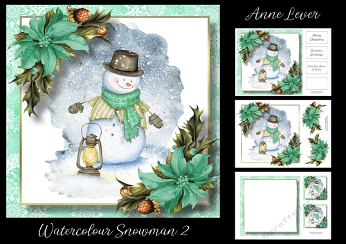 Watercolour Snowman 2