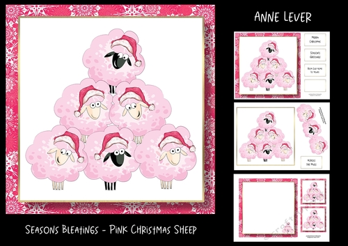 Seasons Bleatings - Pink Christmas Sheep