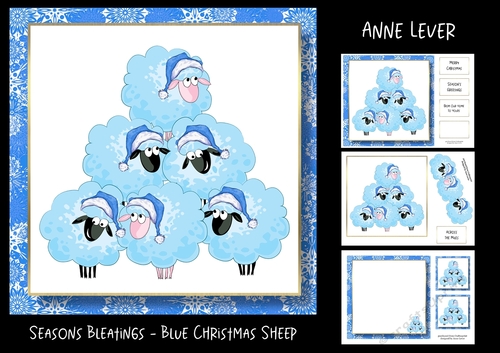 Seasons Bleatings - Blue Christmas Sheep
