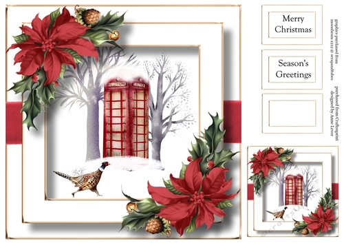 Festive Days - Phone Box & Pheasant 8x8