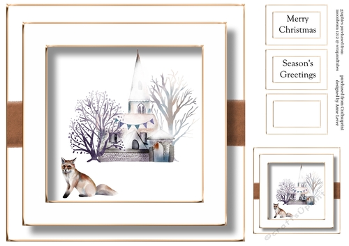 Festive Days No Flowers - Christmas Church & Fox 8x8