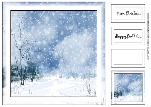 Simple Winter Landscape 2 (christmas or birthday)