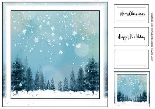Simple Winter Landscape 4 (christmas or birthday)