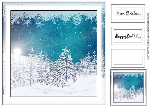 Simple Winter Landscape 6 (christmas or birthday)