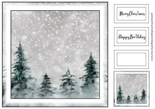 Simple Winter Landscape 8 (christmas or birthday)