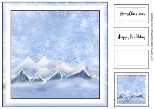 Simple Winter Landscape 10 (christmas or birthday)