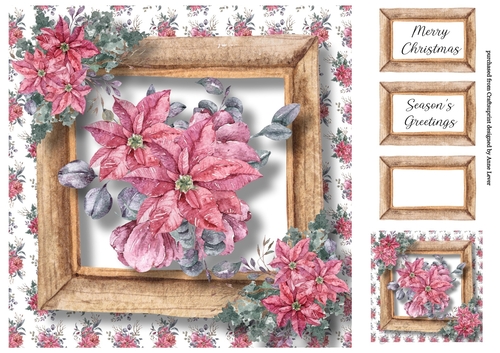 Christmas Bouquet With Wooden Frame 1 8x8