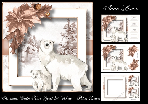 Christmas Calm Rose Gold & White - Polar Bears