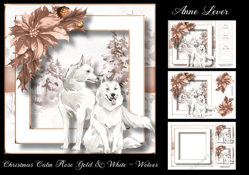 Christmas Calm Rose Gold & White - Wolves