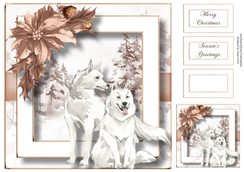 Christmas Calm Rose Gold & White - Wolves 8x8