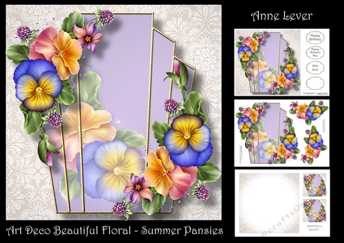 Art Deco Beautiful Floral - Summer Pansies