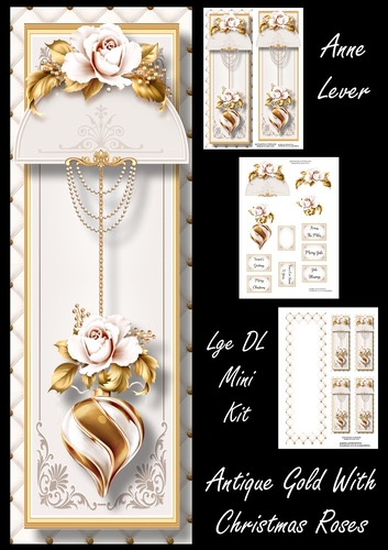Antique Gold With Christmas Roses