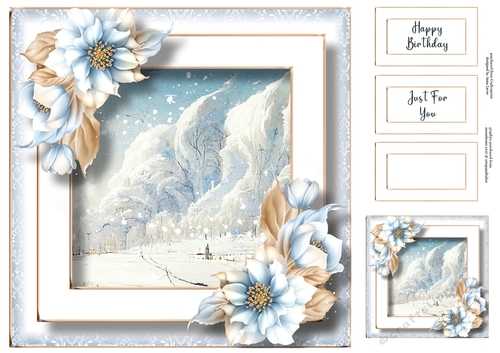 Gorgeous Winter Landscape Birthday 1 8x8