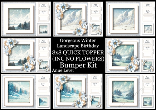 Gorgeous Winter Landscape Birthday QUICK TOPPER Bumper Kit (inc no flowers)