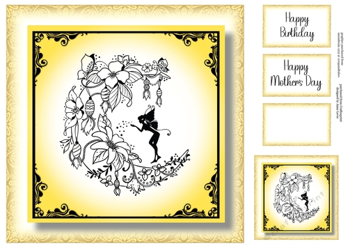 Crescent moon Fairy In Yellow - No Embellishments