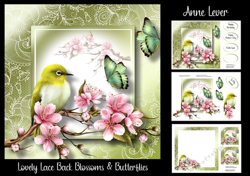 Lovely Lace Back Blossoms & Butterflies