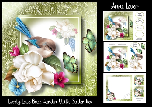 Lovely Lace Back Jardin & Butterflies
