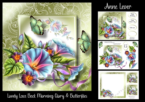 Lovely Lace Back Morning Glory & Butterflies
