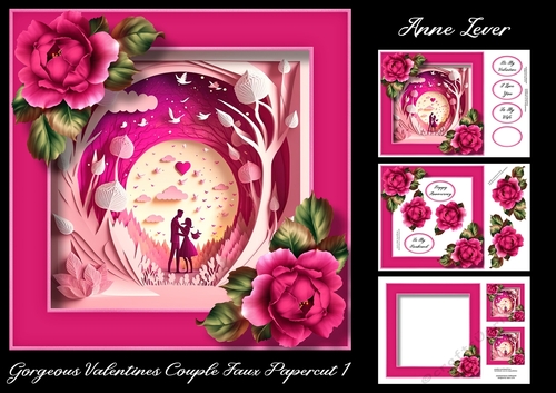 Gorgeous Valentines Couple Faux papercut 1