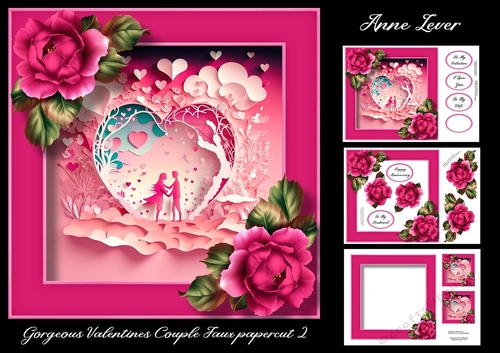 Gorgeous Valentines Couple Faux papercut 2