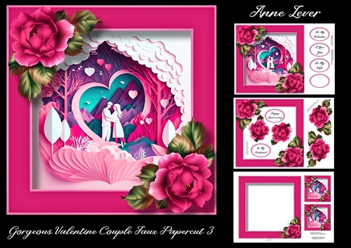 Gorgeous Valentines Couple Faux papercut 3