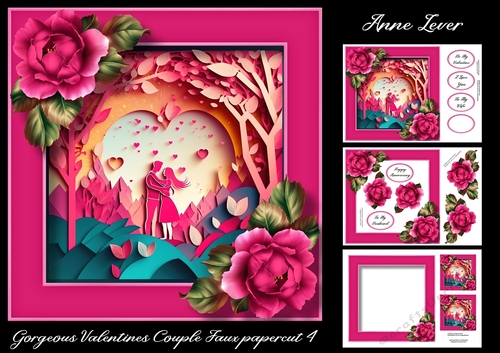 Gorgeous Valentines Couple Faux papercut 4